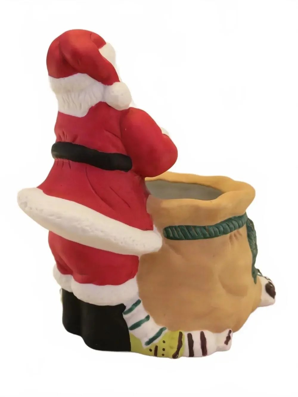 Hershey's Kisses kiss holder Candy Dish Vintage Santa with Bag
